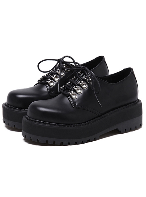 Womens Chunky Platform Sneakers Black 