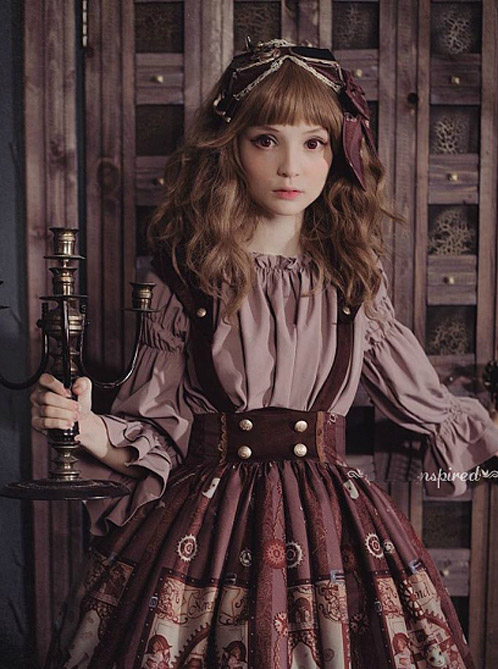 Trumpet Long Sleeves Shirt - Steampunk Cat by Souffle Song